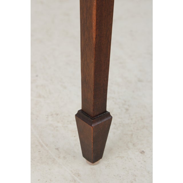 Hekman Mahogany Inlaid Demilune Table For Sale - Image 12 of 14