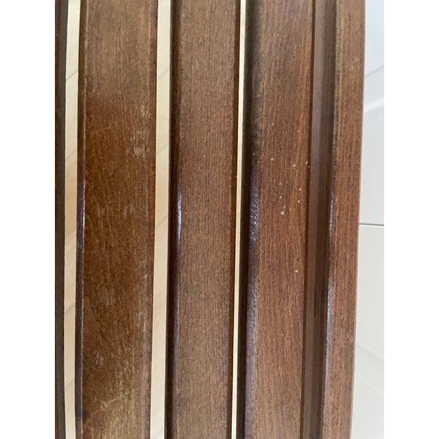 Vintage Mid Century Modern Yugoslavian Beech Wood Slat Coffee Table Bench MCM For Sale - Image 9 of 12