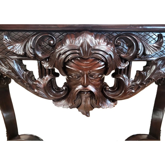Irish Style Sideboard Carved Mahogany North Wind Face Console Table For Sale - Image 17 of 17