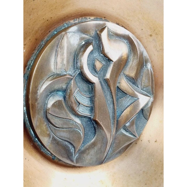 Vintage Arts and Crafts Copper Plate For Sale - Image 6 of 9