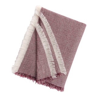 Brentwood Cotton/Wool Throw Blanket in Burgundy For Sale