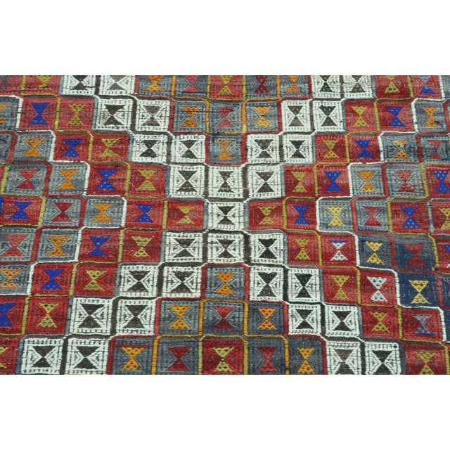Vintage Turkish Sardes Nomad Kilim Rug - 67"x130" For Sale - Image 4 of 13