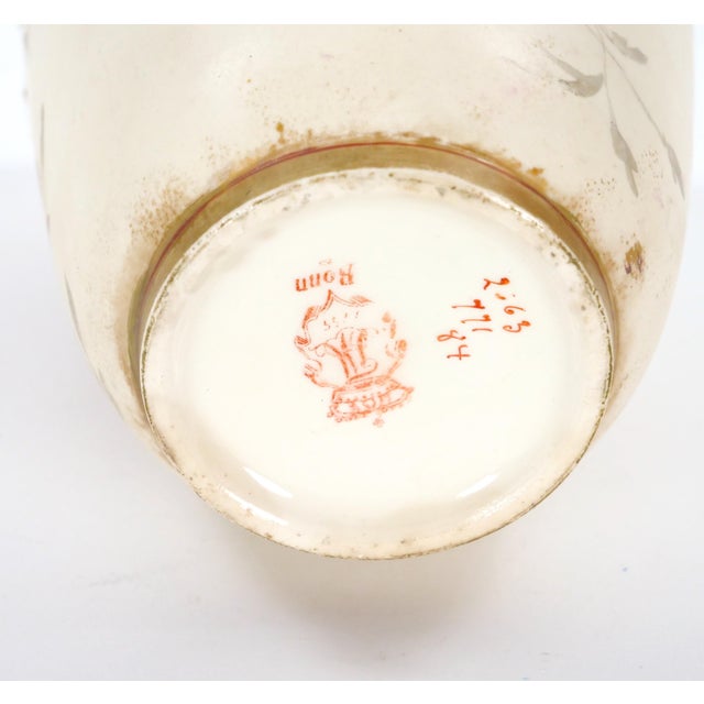 Antique Hand Painted & Gilt Decorated German Porcelain Decorative Vase For Sale - Image 9 of 10