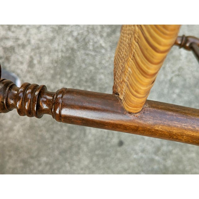 1950s Italian Wood and Vienna Straw Chiavari Chair attributed to Fratelli Levaggi, 1950s For Sale - Image 5 of 8