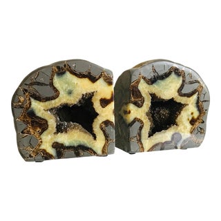 Septarian Geode Bookends - a Pair For Sale
