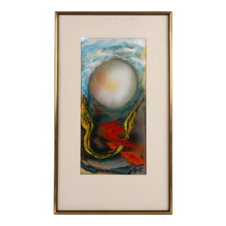 Signed J. Akston "Rendezvous With the Moon, 1974" Enamel and Acrylic For Sale