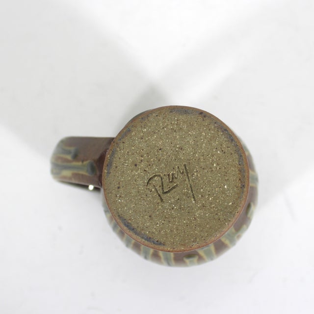 Ceramic Vintage Signed Stoneware Studio Pottery Coffee Mug For Sale - Image 7 of 7