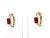 Ruby emerald cut mini chunky hoops earrings gold Natural ruby octagon cut mini hoops earring gold Red ruby chunky huggies...