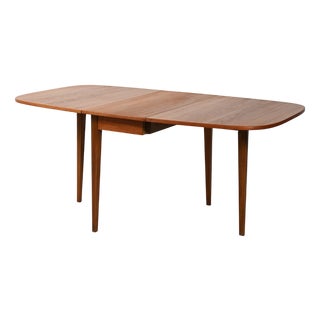Scandinavian Folding Table with Two Extensions, 1950s For Sale