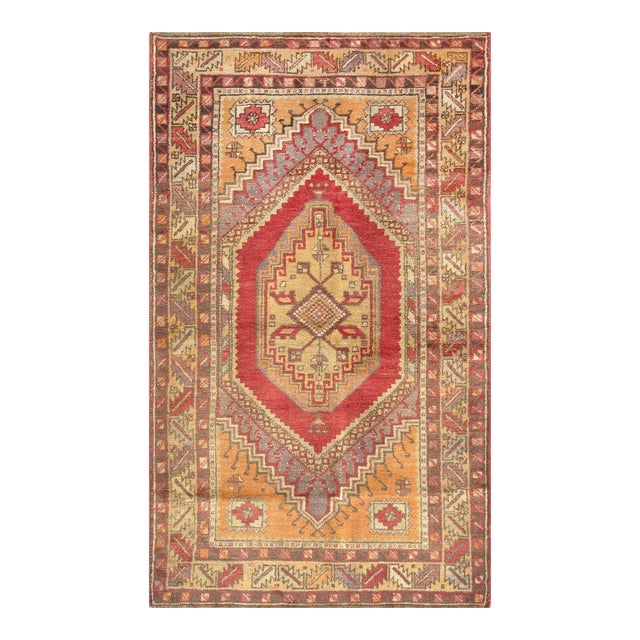 Pasargad Home Antique Sivas Coral Wool Area Rug, 3' 8'' X 6' 1'' For Sale