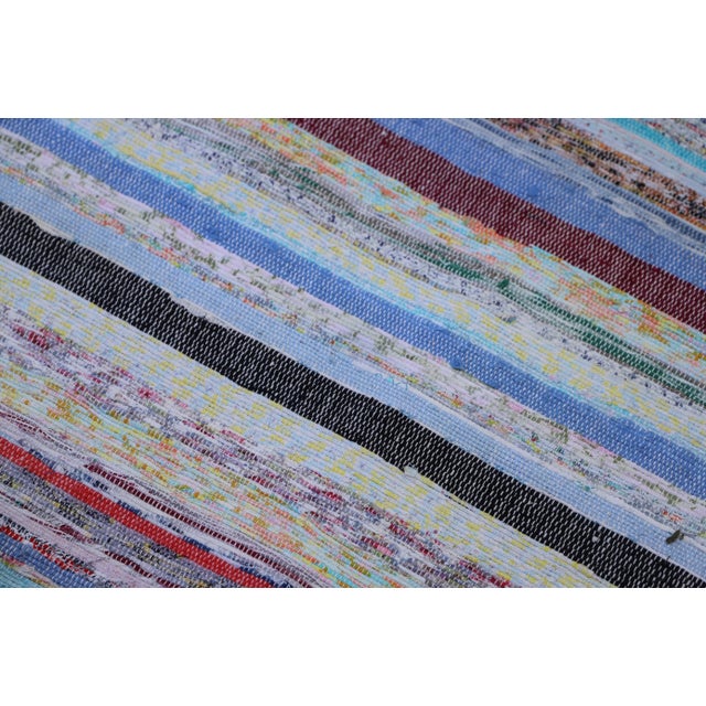 Textile 1980s Hand-Knotted Kilim With Stripe Patterns For Sale - Image 7 of 10