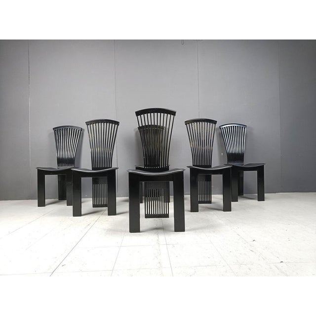Postmodern Dining Chairs attributed to Pietro Costantini, 1980s, Set of 6 For Sale - Image 4 of 12