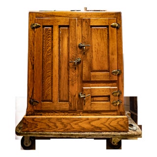 Antique Oak Ice Box For Sale