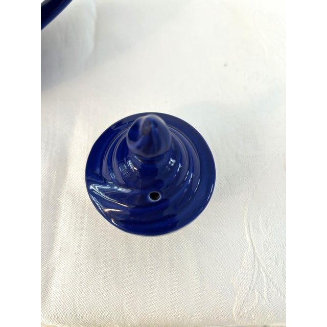 Ceramic Mid-Century Cobalt Blue Hall Alladin Teapot For Sale - Image 7 of 7
