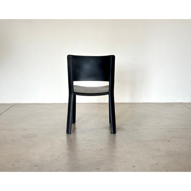 Metal Leather Chairs by Cidue, 1970s, Set of 4 For Sale - Image 7 of 17