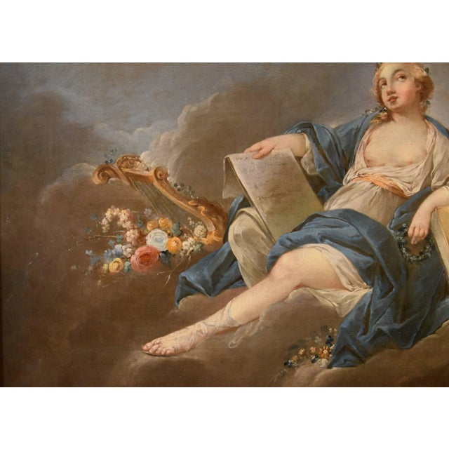 Pierre Charles Trémolières, Allegory of Poetry, 1730, Oil on Canvas, Framed For Sale - Image 4 of 13