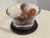 Abstract Carved Lotus Base Glass Bowl + Stone Sphere Set For Sale - Image 3 of 12
