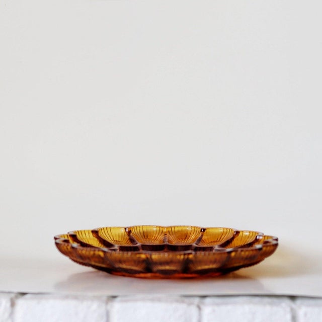 Vintage Hobnail Amber Glass Egg Tray Chairish