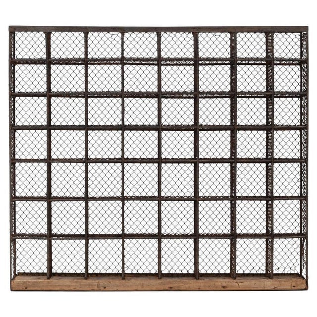 Mid 20th Century French Metal Shelf On Wooden Base For Sale - Image 15 of 18