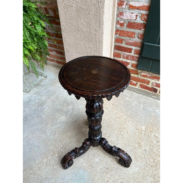 Antique English Carved Display Pedestal Stand Jardiniere Plant Bronze Table For Sale - Image 4 of 13