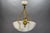 White Alabaster and Bronze Three-Light Pendant Chandelier, France, 1920s For Sale - Image 17 of 18