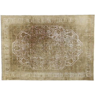 Distressed Vintage Turkish Rug With Earth-Tone Colors - 08'00 X 11'03 For Sale