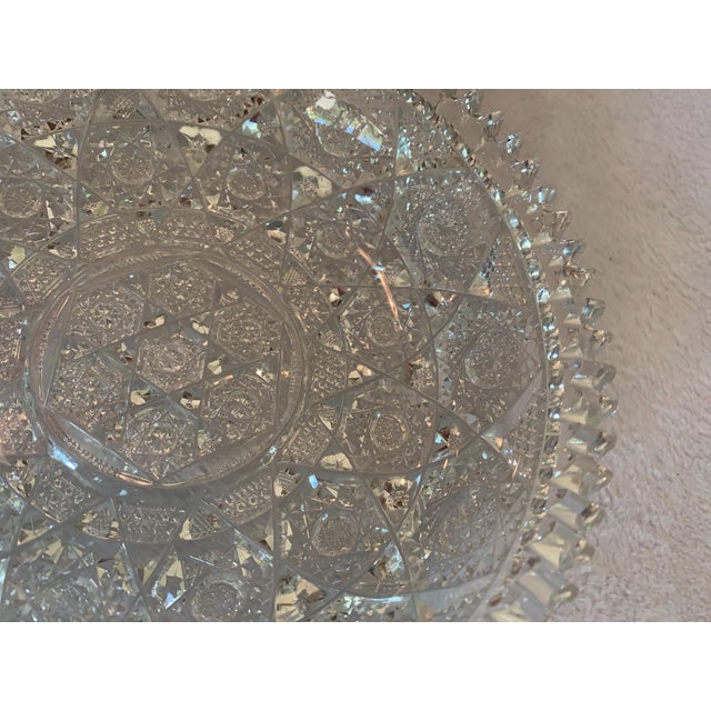 Glass Vintage Mid 20th Century American Brilliant Cut Glass Bowl For Sale - Image 7 of 8