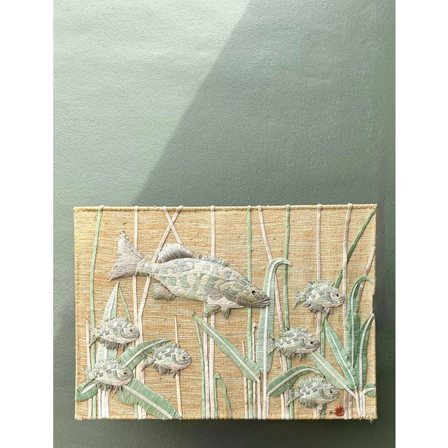 Boho Chic Vintage Don Freeman Undersea Fiber Art For Sale - Image 3 of 12