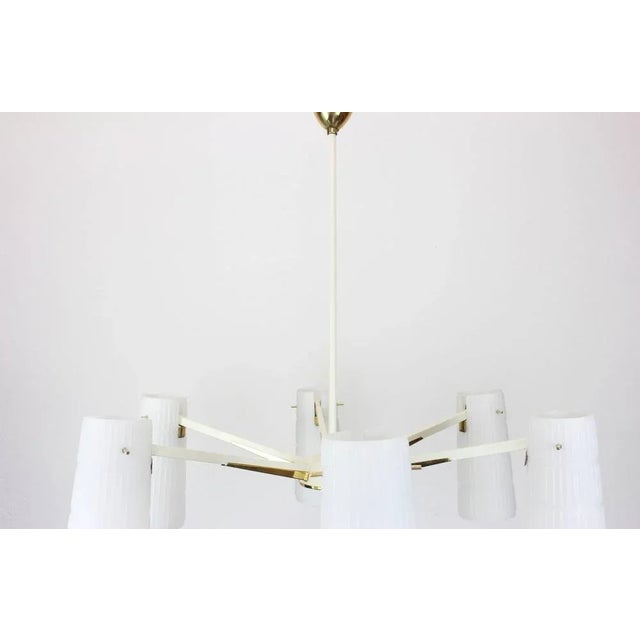 Large Italian Glass Sunburst Chandelier from Stilnovo, 1950s For Sale - Image 6 of 7