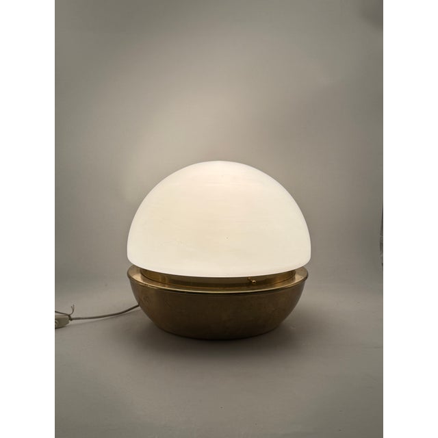 1960s Mid-Century Modern Dome Brass Table Lamp, Italy For Sale - Image 12 of 13