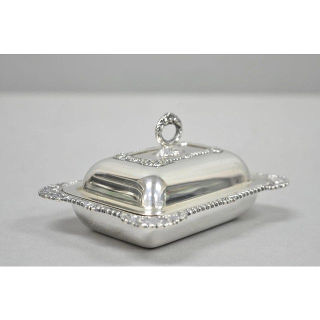 Mid 20th Century Vintage Miniature Sheffield England Silver Plated Covered Serving Dish Platter - Set of 2 For Sale - Image 5 of 18