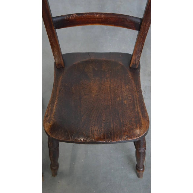 Wood Antique English Oxford Dining Chairs, Set of 6 For Sale - Image 7 of 13