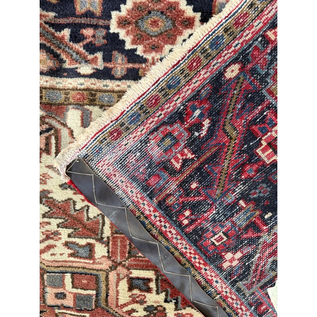 Textile 8ft 1in X 11ft Heriz Persian Area Rug For Sale - Image 7 of 12