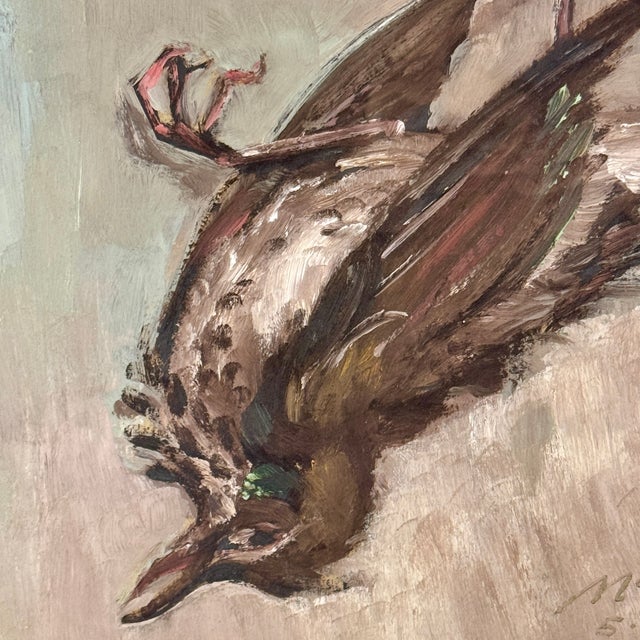 1960s 2 of 2 Framed Original O/B Painting of Bird, Signed McCarthy, Circa 1960 For Sale - Image 5 of 7