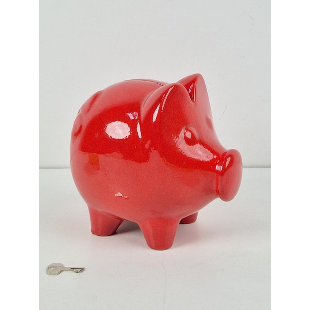 Vintage Ceramic Red Piggy Bank from Scheurich Keramik, 1970s For Sale - Image 6 of 9