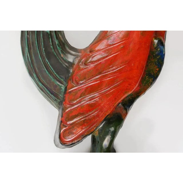 Ceramic Vintage Ceramic Plaquette of a Colorful Rooster by A. Dandoy, Belgium, 1960s-1970s For Sale - Image 7 of 11