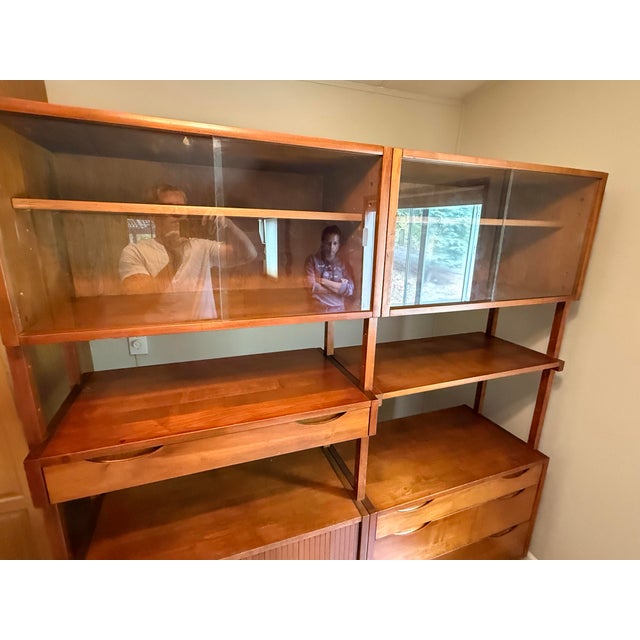 1960s Noral Olson Kopenhavn Mid Century Danish Freestanding Wall Unit For Sale - Image 5 of 11
