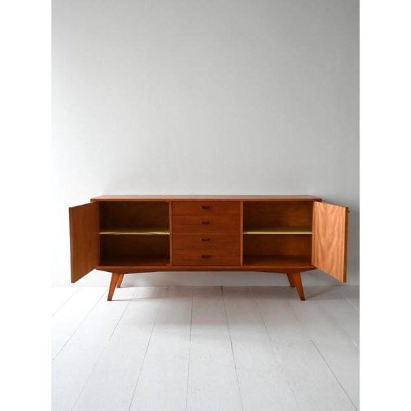 Danish Slant-Legged Teak Sideboard, Late 1950s For Sale - Image 3 of 6