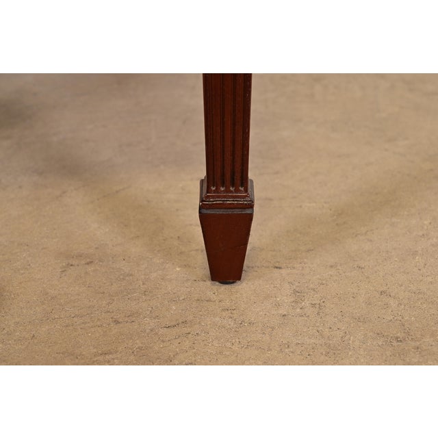 Brown Baker Furniture Federal Carved Mahogany Shield Back Side Chairs or Dining Chairs, Pair For Sale - Image 8 of 13