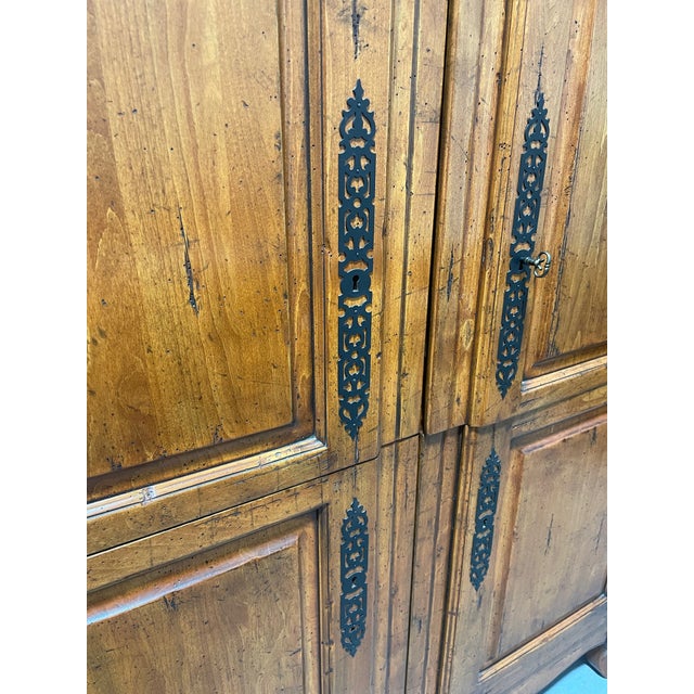 Late 20th Century Large French Country Style Television Armoire For Sale - Image 9 of 13