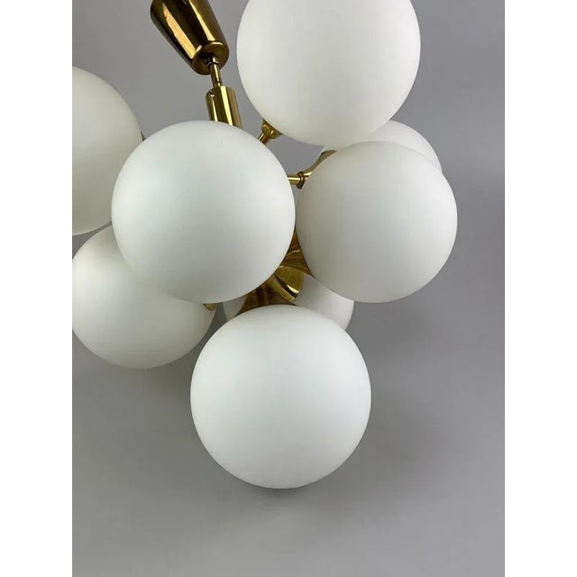 Mid-Century Modern 9-Flame Sputnik Chandelier in Opaline Glass from Kaiser Leuchten, 1960s For Sale - Image 3 of 12