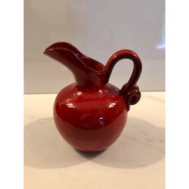 Red 1970s Small Italian Red Ceramic Pitcher For Sale - Image 8 of 8