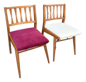 (2) Mid-Century Modern Walnut "Bow Tie" Dining Chairs by the Holman Manufacturing Co. MCM