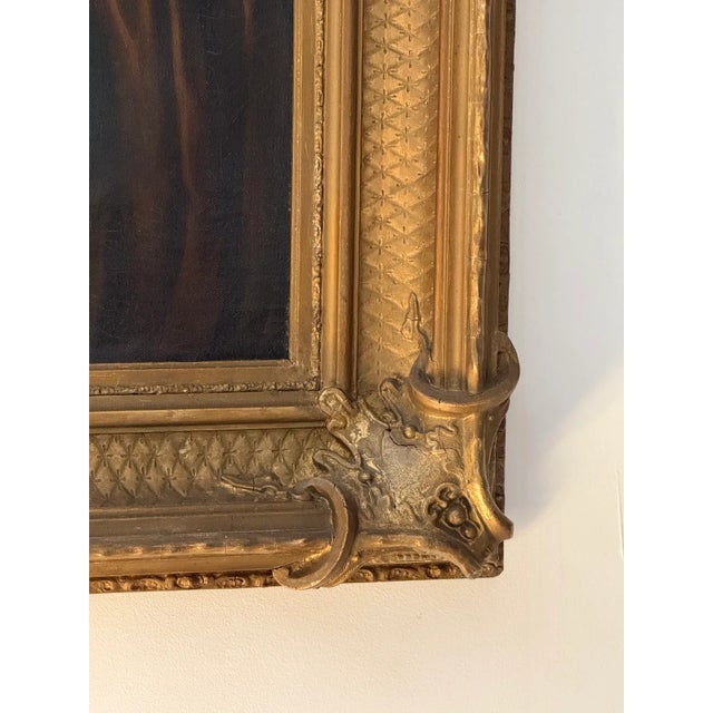 H. Sneltens Dutch Portrait Gilt Frame Oil Painting For Sale - Image 11 of 18