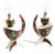 Mid-Century Modern Italian Hand-Painted Ceramic Table Lamps, 1950s, Set of 2 For Sale