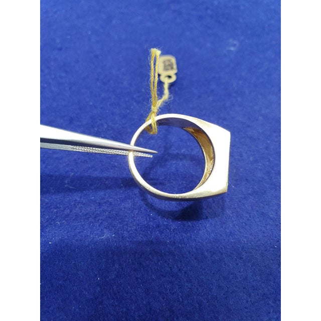 Three Row Diamond Statement Ring 14k Yellow Gold, Size 11 For Sale - Image 4 of 4