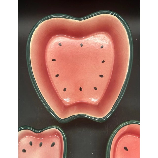 Vintage Majolica Ceramic Watermelon Nesting BowlS-SET of 3 For Sale - Image 4 of 5