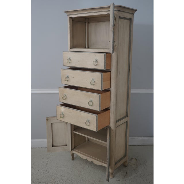Traditional Baker Paint Decorated 4 Drawer Tall Chest For Sale - Image 3 of 18