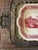 Antique W. Adams & Sons Red Transferware Cake Plate | Old English Rural Scenes | Square Handled Serving Plate England For Sale - Image 10 of 12