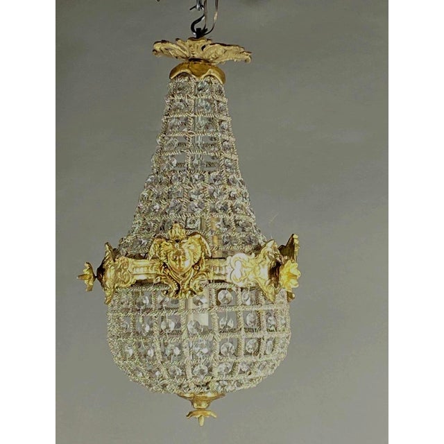 1980s French Louis XVI Gold Bronze Chandelier For Sale - Image 11 of 18